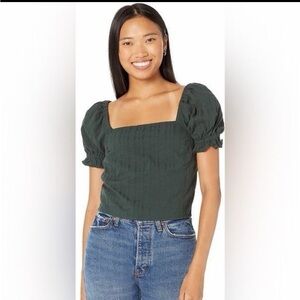 Madewell Puff sleeve Crop top in Stripe - small